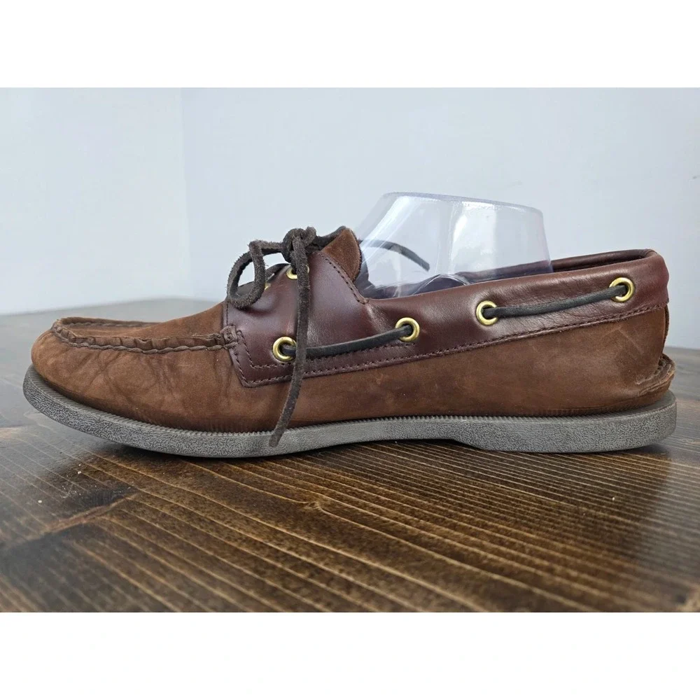 Sperry Top-Sider Men's Boat Shoes Size 11 M Brown Leather Slip On Casual Loafers